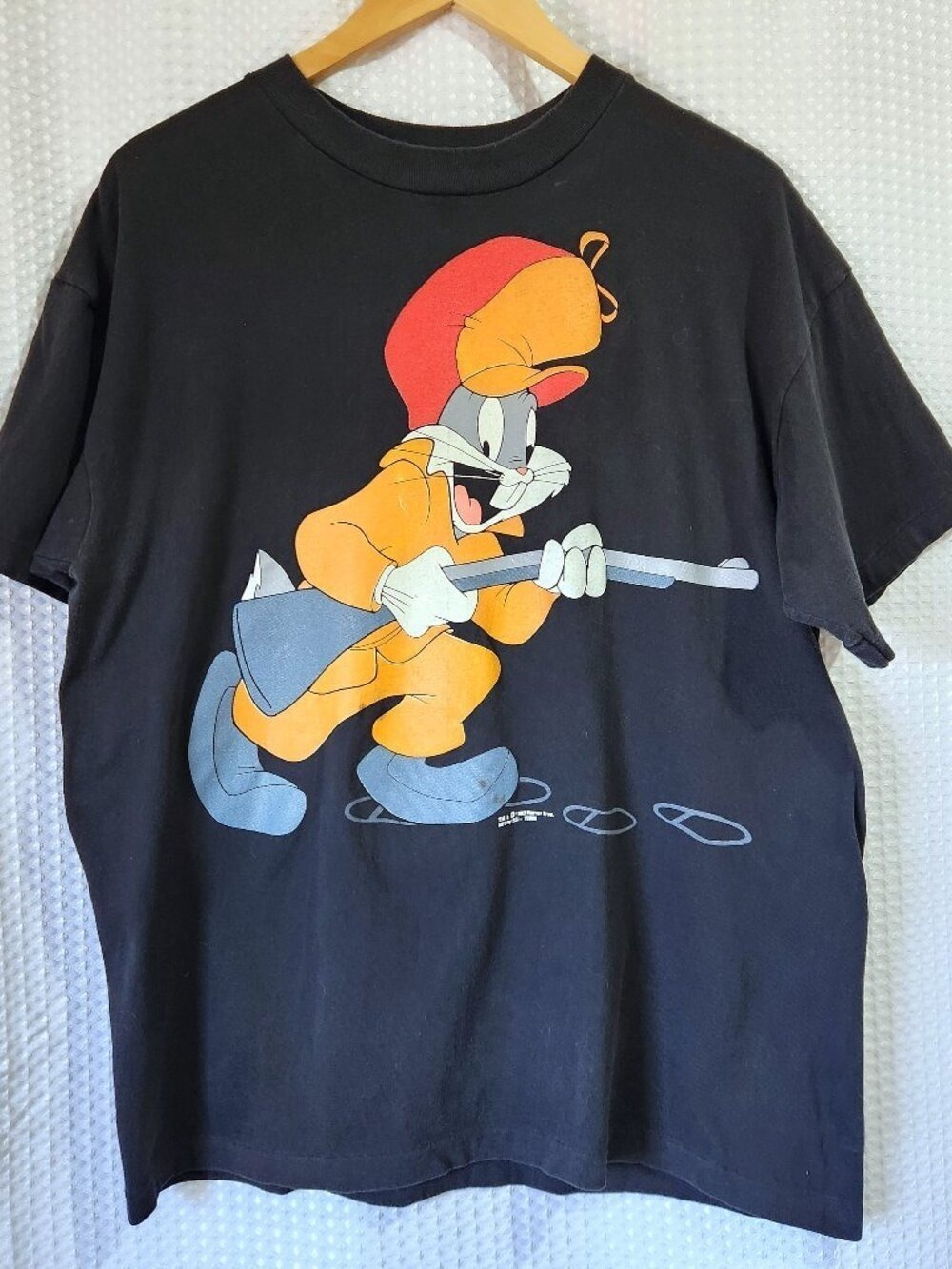 Vintage 90s Bugs Bunny Elmer Fudd Single Stitch Looney Tunes Tee Size L SSI